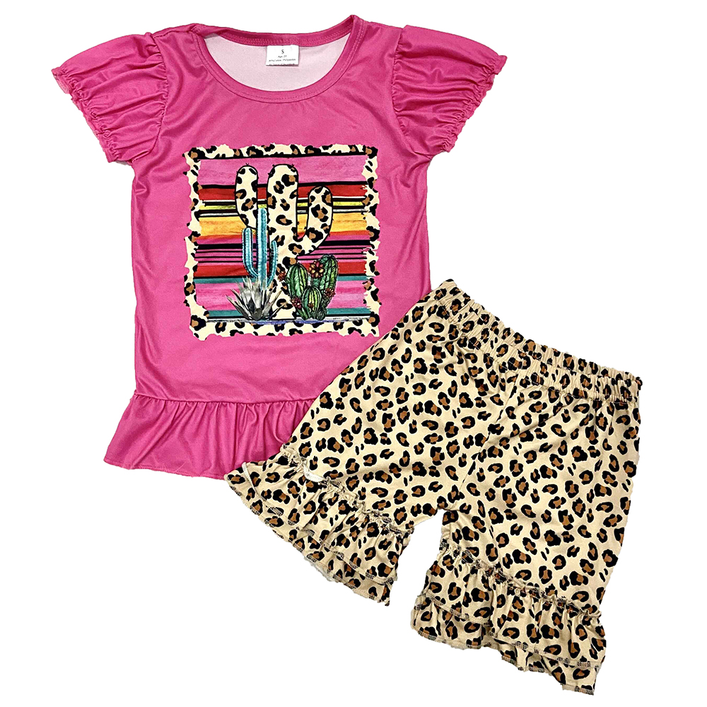 Little Girl Clothing Sets Short Sleeve Kids Summer Outfits Leopard Ruffles Shorts Cactu Printed Baby Girls Boutique Clothing Wholesale, As picture
Little Girl Clothing Sets Short Sleeve Kids Summer Outfits Leopard Ruffles Shorts Cactu Printed Baby Girls Boutique Clothing Wholesale, As picture