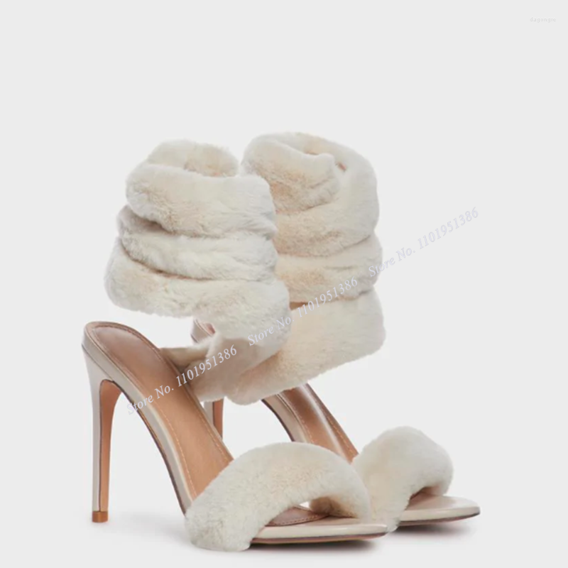 Sandals Pereira White Fur Decor Twine Stilet High Heel Open Toe Shoes For Women On Heels Summer Zapatillas Mujer
Sandals Pereira White Fur Decor Twine Stilet High Heel Open Toe Shoes For Women On Heels Summer Zapatillas Mujer