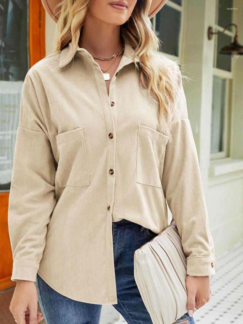Women' Blouses Women Corduroy Shirt Jacket Lapel Button Down Top Long Sleeve Fashion Solid Pockets Spring Autumn Outwear Office Casual Coat, Wine red
Women' Blouses Women Corduroy Shirt Jacket Lapel Button Down Top Long Sleeve Fashion Solid Pockets Spring Autumn Outwear Office Casual Coat, Wine red