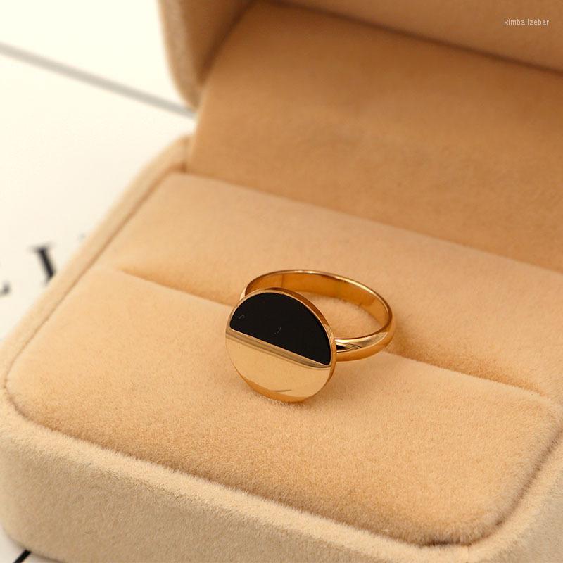 Wedding Rings Fashion Brand Rose Gold Color Stainless Steel Love Black Big Round Finger Ring Women Party Gift
Wedding Rings Fashion Brand Rose Gold Color Stainless Steel Love Black Big Round Finger Ring Women Party Gift