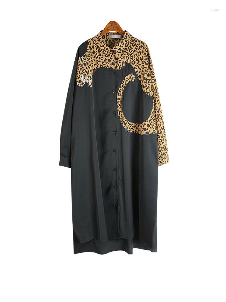 Casual Dresses Europe Style Leopard Print Stitching Irregular Dress Women Long Sleeve Loose Oversized Chiffon For N522, Black
Casual Dresses Europe Style Leopard Print Stitching Irregular Dress Women Long Sleeve Loose Oversized Chiffon For N522, Black