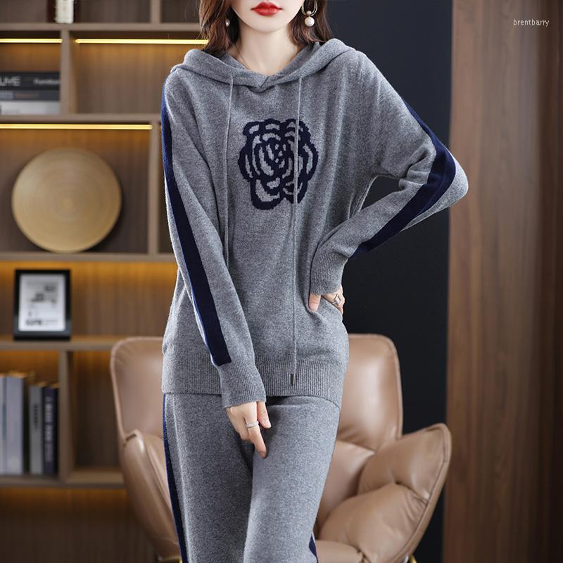 Women' Two Piece Pants High-End Merino Wool Hooded Jacquard Embroidery Suit Women' Autumn And Winter Cashmere Knitted Loose Casual, Black
Women' Two Piece Pants High-End Merino Wool Hooded Jacquard Embroidery Suit Women' Autumn And Winter Cashmere Knitted Loose Casual, Black