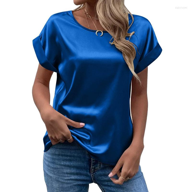Women' Blouses Office Lady Short Sleeve Satin Blouse Loose Casual Round Neck Solid Shirts Fashion 2023 Summer Elegant Tops Women Clothing, Black
Women' Blouses Office Lady Short Sleeve Satin Blouse Loose Casual Round Neck Solid Shirts Fashion 2023 Summer Elegant Tops Women Clothing, Black