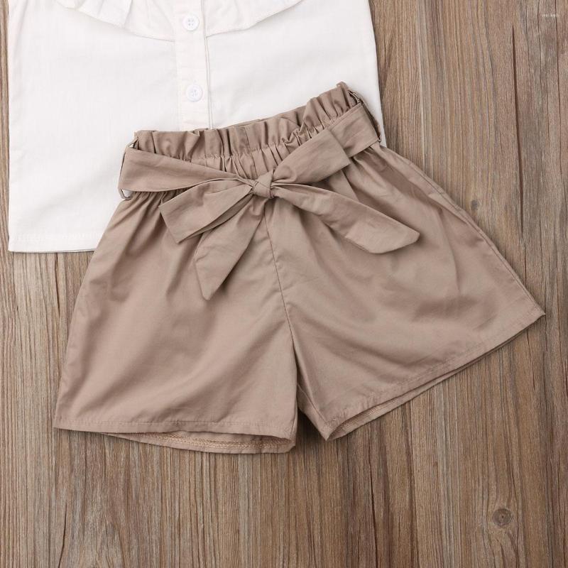 Clothing Sets Toddler Kid Baby Girl Summer Outfit Ruffle Shirt Tops Bow Short Pants Girls Clothes Set Child, Khaki
Clothing Sets Toddler Kid Baby Girl Summer Outfit Ruffle Shirt Tops Bow Short Pants Girls Clothes Set Child, Khaki