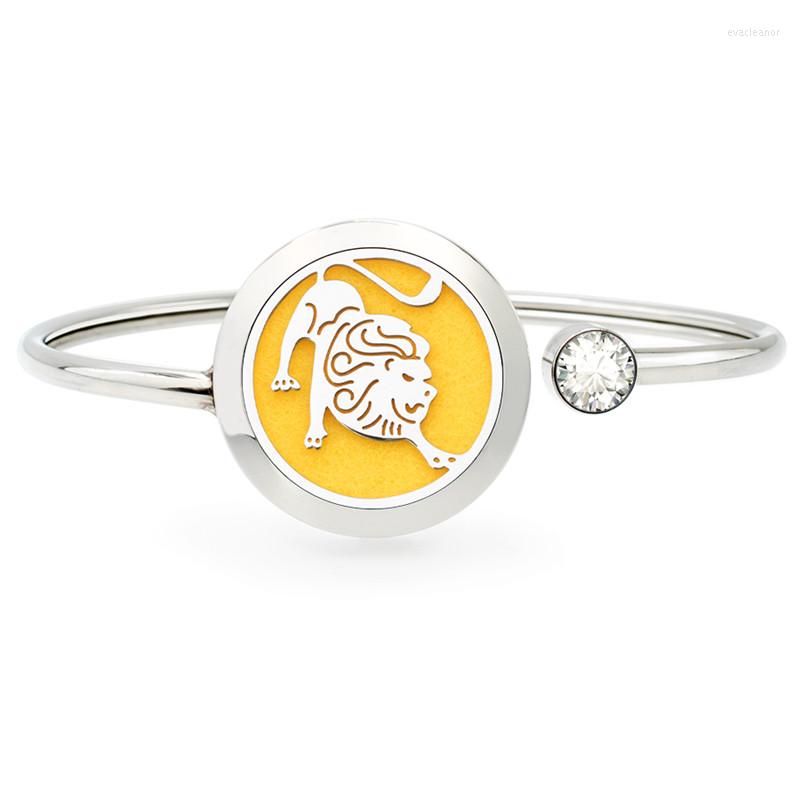 Bangle 2pcs/set LEO Stainless Steel The Zodiac Essential Oil Diffuser Locket Bracelet Bangles With 10pcs Free Pads
Bangle 2pcs/set LEO Stainless Steel The Zodiac Essential Oil Diffuser Locket Bracelet Bangles With 10pcs Free Pads