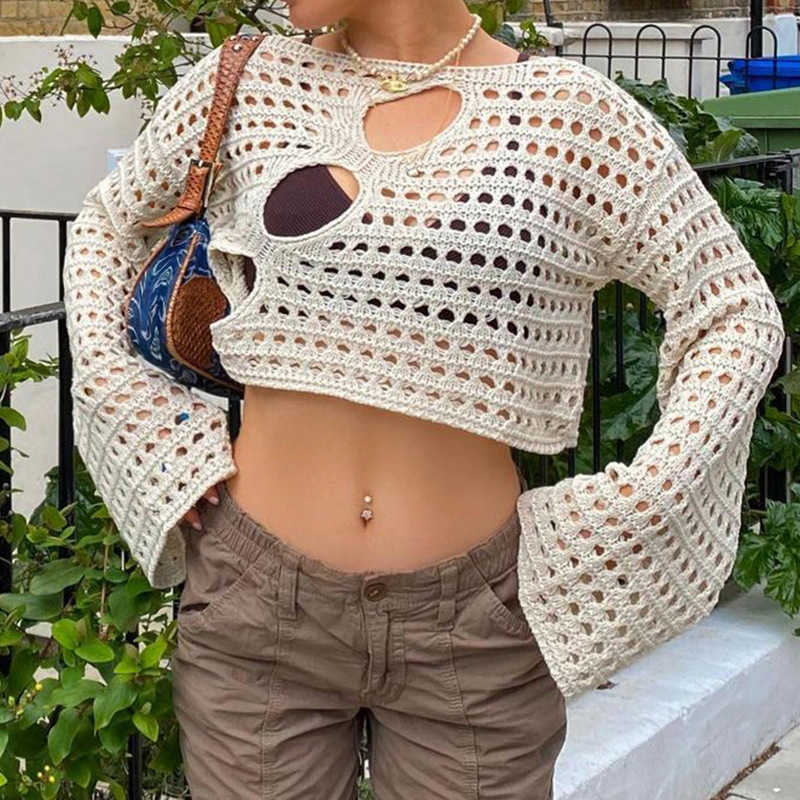 knits 2023 summer hot models in Europe and the United States hot girl wind fashion sexy irregular hole hollow knitted blouse, White
knits 2023 summer hot models in Europe and the United States hot girl wind fashion sexy irregular hole hollow knitted blouse, White