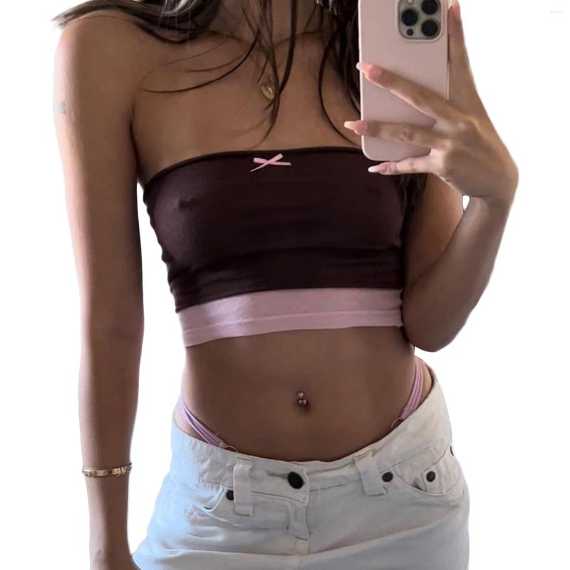 Women' Tanks Women Elastic Basic Bandeau Tops 2023 Summer Sexy Female Contrast Color Off-shoulder Crop Streetwear Club Wear, Dark brown
Women' Tanks Women Elastic Basic Bandeau Tops 2023 Summer Sexy Female Contrast Color Off-shoulder Crop Streetwear Club Wear, Dark brown