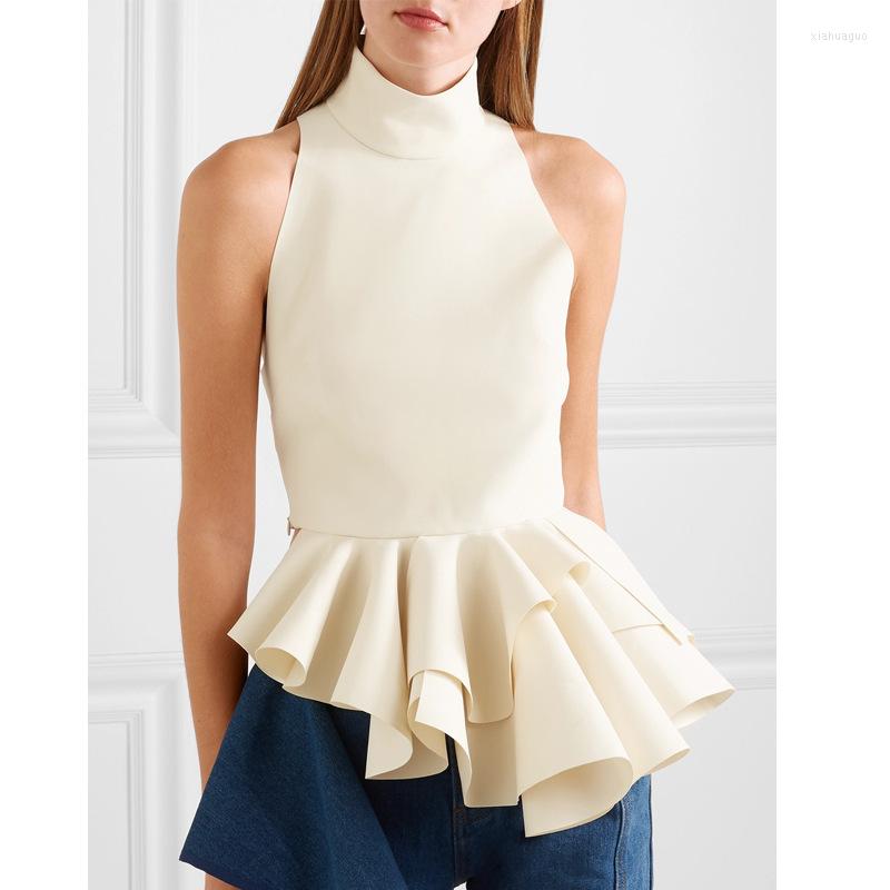 Women' Blouses Women Top Shirt Trendy Cotton Turtleneck Sleeveless Elegant Ruffle Design Slim Blouse Sexy Casual Office Lady Tops Female, Beige
Women' Blouses Women Top Shirt Trendy Cotton Turtleneck Sleeveless Elegant Ruffle Design Slim Blouse Sexy Casual Office Lady Tops Female, Beige