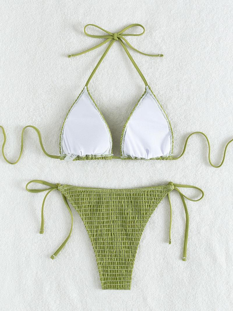 Women' Swimwear Push Up Triangle Brazilian Summer Beach Bathing Suit Thong Swimsuit Biquini Sexy Smock Bikini Women Solid Green Pleate
Women' Swimwear Push Up Triangle Brazilian Summer Beach Bathing Suit Thong Swimsuit Biquini Sexy Smock Bikini Women Solid Green Pleate