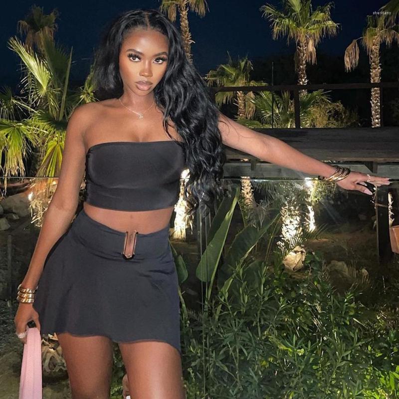 Work Dresses Spring And Summer Women' Clothing Hollow Out Navel Tube Top High Waist Personality Short Skirt Two-Piece Set For Women, Black
Work Dresses Spring And Summer Women' Clothing Hollow Out Navel Tube Top High Waist Personality Short Skirt Two-Piece Set For Women, Black
