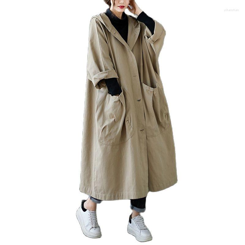 Women's Trench Coats 2023 Loose Coat For Women Spring Autumn Long Windbreaker Big-Pocket Hooded Overcoat Lady Casual Top Khaki Black
Women's Trench Coats 2023 Loose Coat For Women Spring Autumn Long Windbreaker Big-Pocket Hooded Overcoat Lady Casual Top Khaki Black
