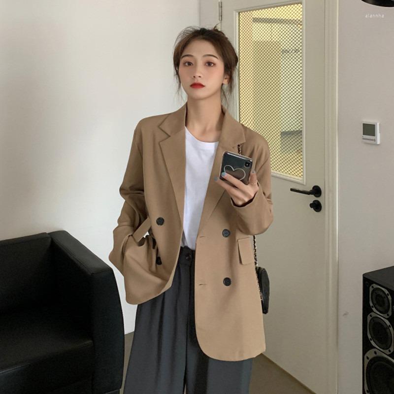 Women' Suits Khaki Blazer Office Lady Lapel Double Breasted Casual Commute Blazers Spring Autumn Thin Loose Elegant Chic Coats Clothing
Women' Suits Khaki Blazer Office Lady Lapel Double Breasted Casual Commute Blazers Spring Autumn Thin Loose Elegant Chic Coats Clothing
