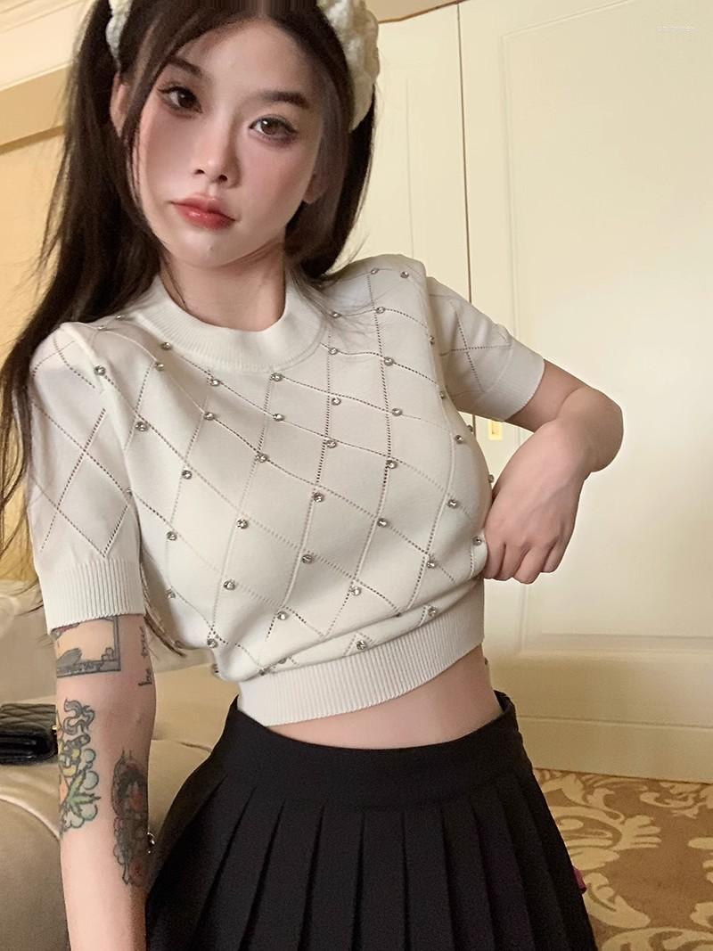 Women's T Shirts Short-sleeved Knit For Women's Summer 2023 Sweet And Spicy Round Neck Slim Short Top, Beige
Women's T Shirts Short-sleeved Knit For Women's Summer 2023 Sweet And Spicy Round Neck Slim Short Top, Beige