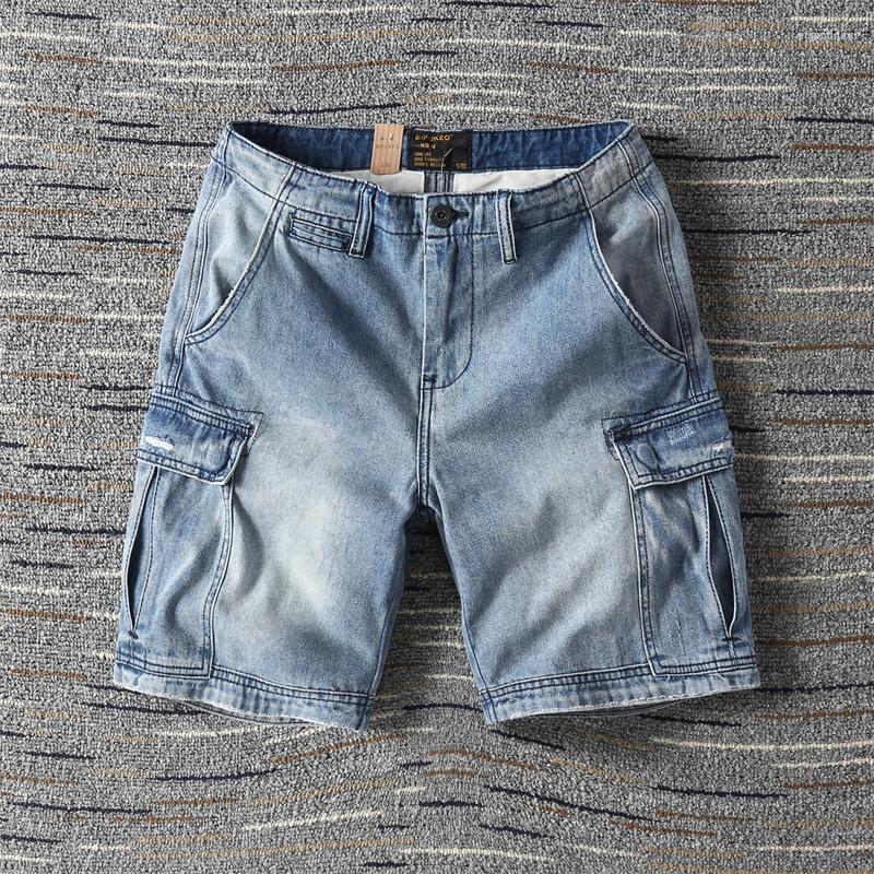 Men's Shorts Men's Summer Multi Pockets Denim Plus Size Loose Casual Fashion Knee Length Cargo Beach, Blue
Men's Shorts Men's Summer Multi Pockets Denim Plus Size Loose Casual Fashion Knee Length Cargo Beach, Blue