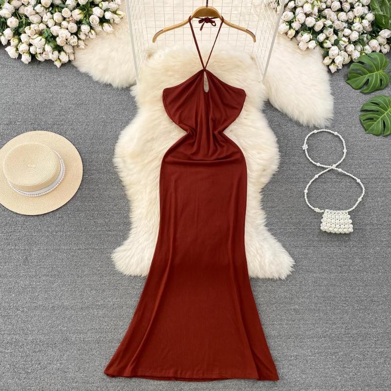 Casual Dresses Fashion Super Fairy Seaside Vacation Beach Hanging Backless Sleeveless Waist Thin A Word Elegant Dress, Coffee
Casual Dresses Fashion Super Fairy Seaside Vacation Beach Hanging Backless Sleeveless Waist Thin A Word Elegant Dress, Coffee