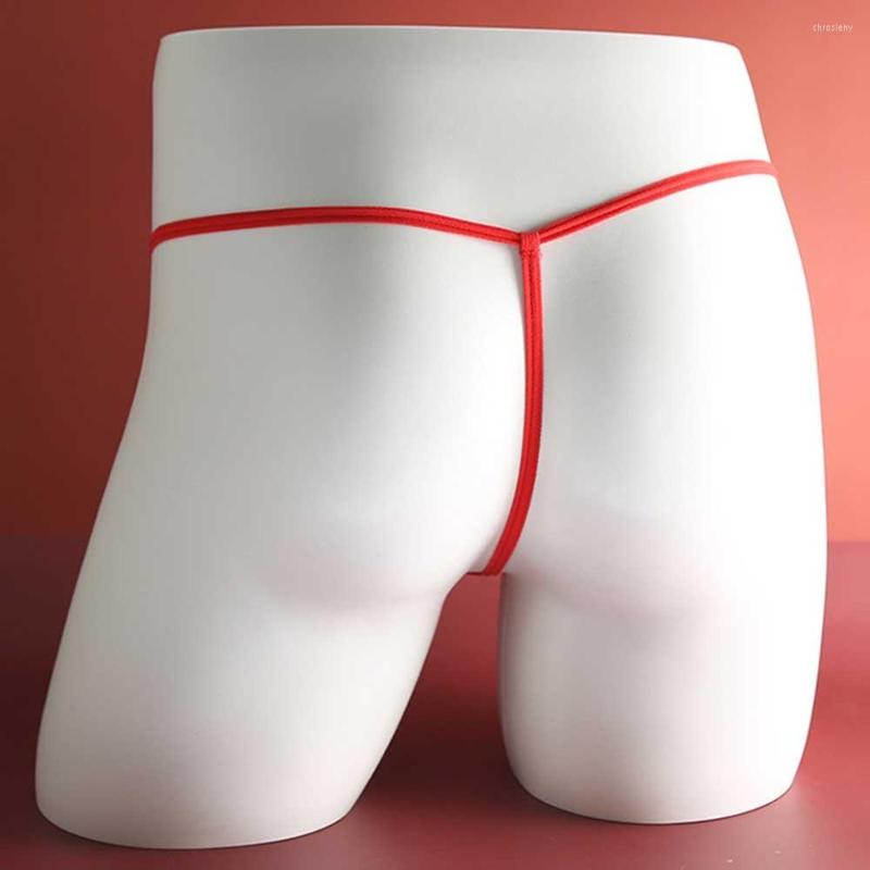 Underpants Silk Satin Sexy Thong Men Brief Bikini G Strings Panties High Stretch Erotic Lingerie Underwear Low Rise Tiny T-back Briefs