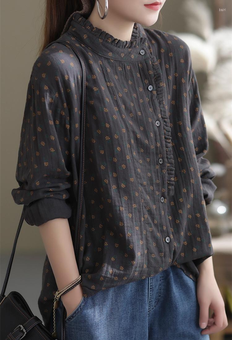 Women's Blouses Cotton Linen Female Casual Floral Print Ruffled Collar Long Sleeve Loose Blouse 2023 Autumn Cardigan Everyday Office Tops, Beige
Women's Blouses Cotton Linen Female Casual Floral Print Ruffled Collar Long Sleeve Loose Blouse 2023 Autumn Cardigan Everyday Office Tops, Beige