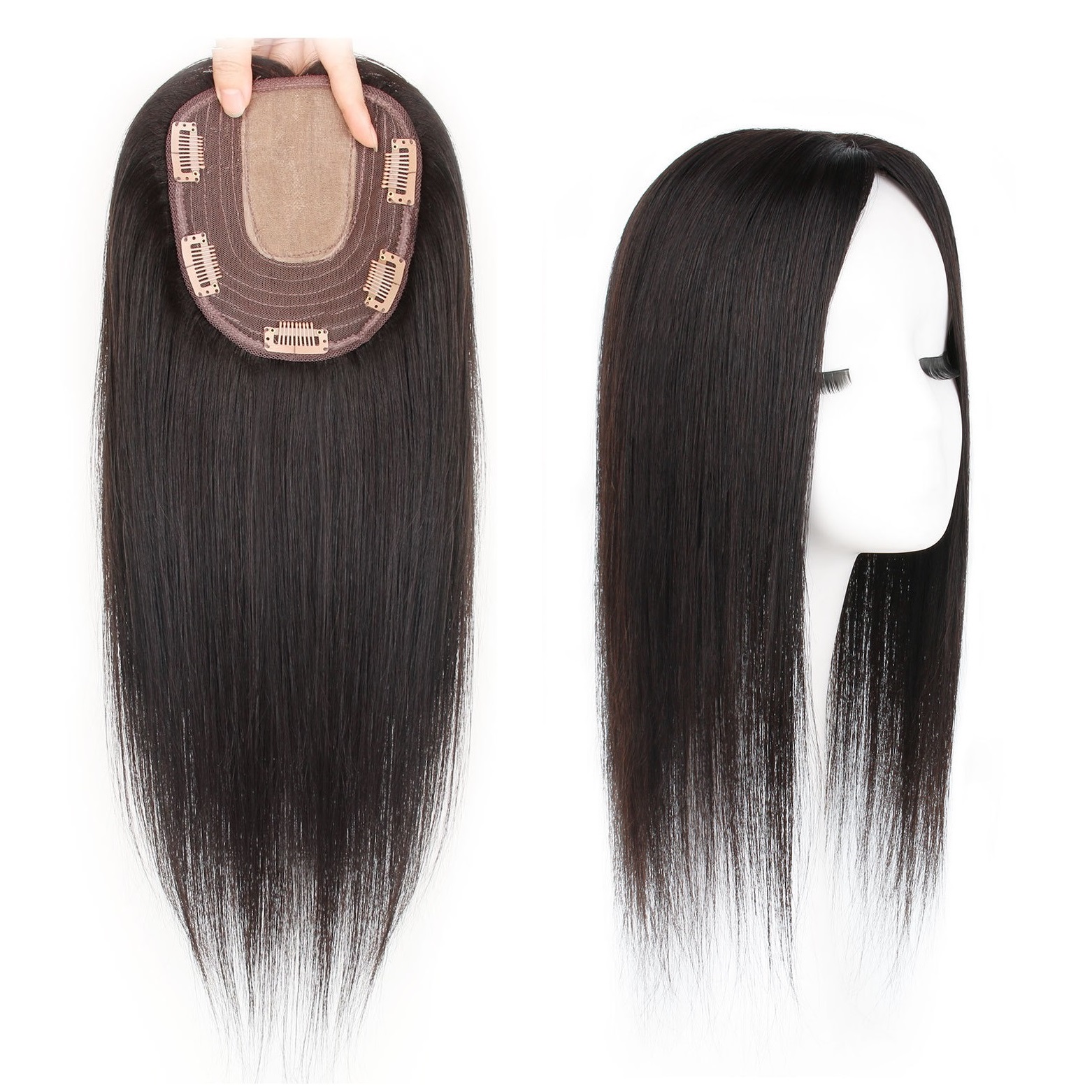 Human Hair Topper for Women 20 inches, 5inchesx6inches Machine Made Silk Top Effect, Straight Hair Piece Toupee, Free Part Closure Hairpiece, Light brown
Human Hair Topper for Women 20 inches, 5inchesx6inches Machine Made Silk Top Effect, Straight Hair Piece Toupee, Free Part Closure Hairpiece, Light brown