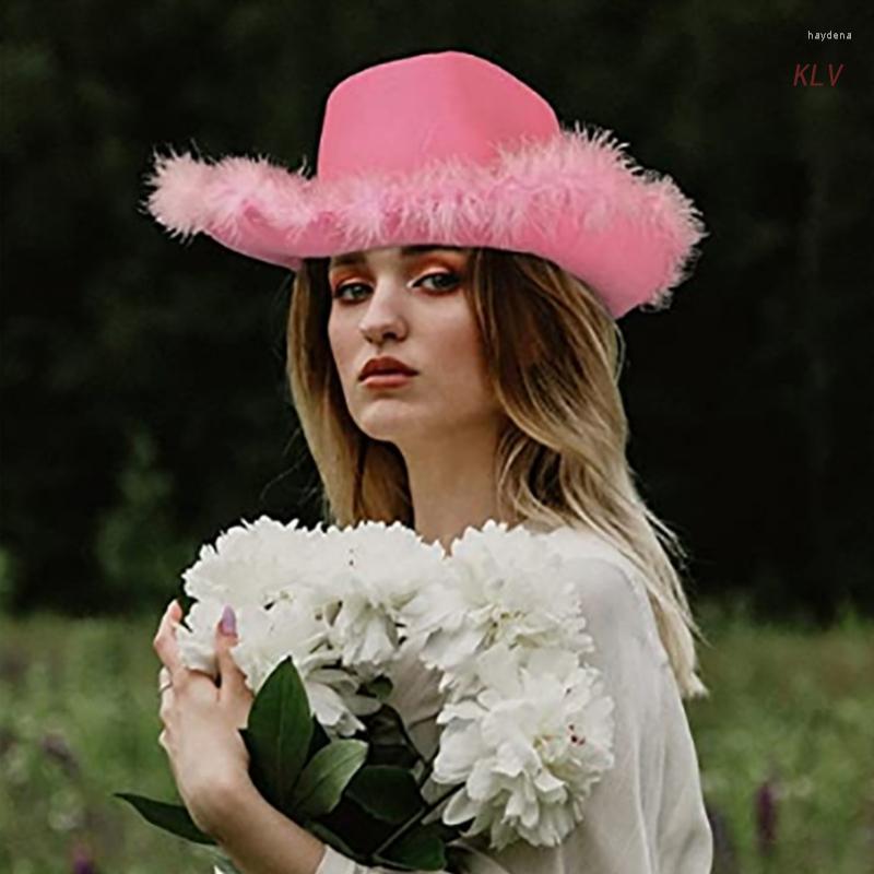 Berets Feathers Cowboy Hat Bride Cowgirl Bachelorette Party Bridal Disco Fedoras, White
Berets Feathers Cowboy Hat Bride Cowgirl Bachelorette Party Bridal Disco Fedoras, White