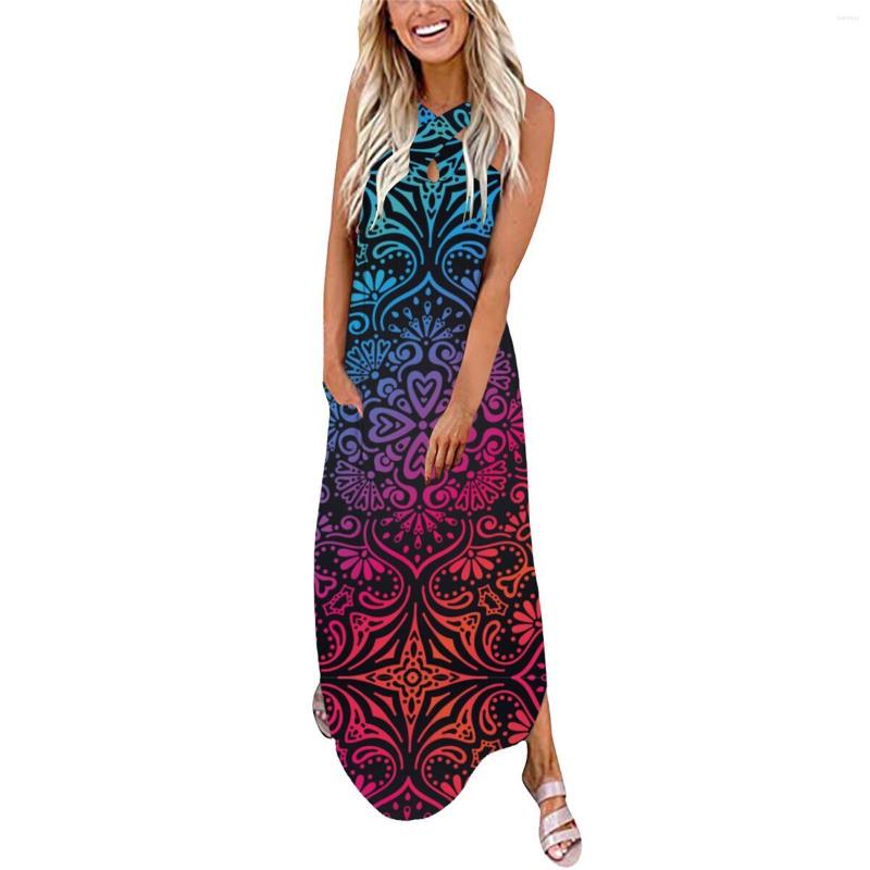 Casual Dresses Women Printing Loose Sundress Long Dress Crisscross Sleeveless Split Maxi Summer Beach With Pocket, Blue
Casual Dresses Women Printing Loose Sundress Long Dress Crisscross Sleeveless Split Maxi Summer Beach With Pocket, Blue