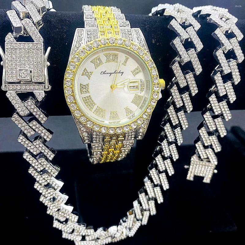 Wristwatches 3pcs Hip Hop Necklaces Watches Bracelet Bling Iced Out Miami Zircon Cuban Prong Pave Rhinestone Men Jewelry For Women Clocks, Sliver xhh blue 3pcs
Wristwatches 3pcs Hip Hop Necklaces Watches Bracelet Bling Iced Out Miami Zircon Cuban Prong Pave Rhinestone Men Jewelry For Women Clocks, Sliver xhh blue 3pcs