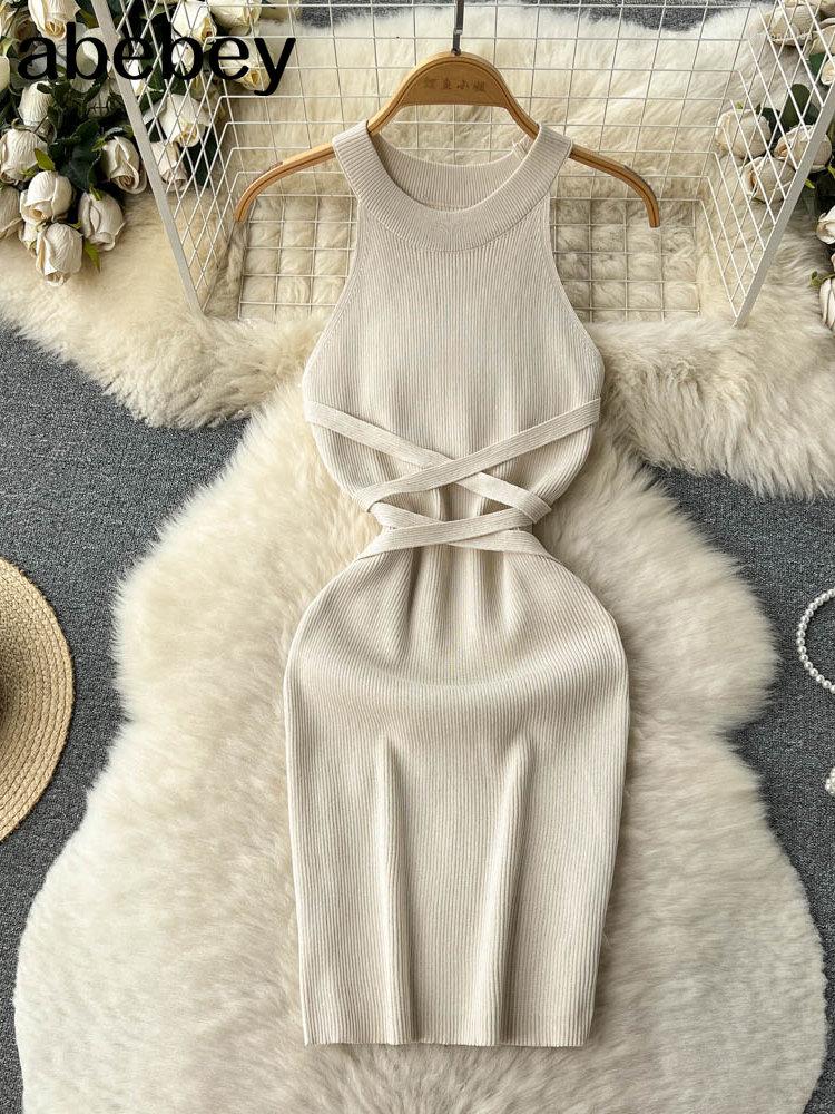 Casual Dresses Summer Halter Lace Up Sexy Dress Women Bandage Slim Beach Sundress 2023 Streetwear Korean Knitted Bodycon, Black
Casual Dresses Summer Halter Lace Up Sexy Dress Women Bandage Slim Beach Sundress 2023 Streetwear Korean Knitted Bodycon, Black