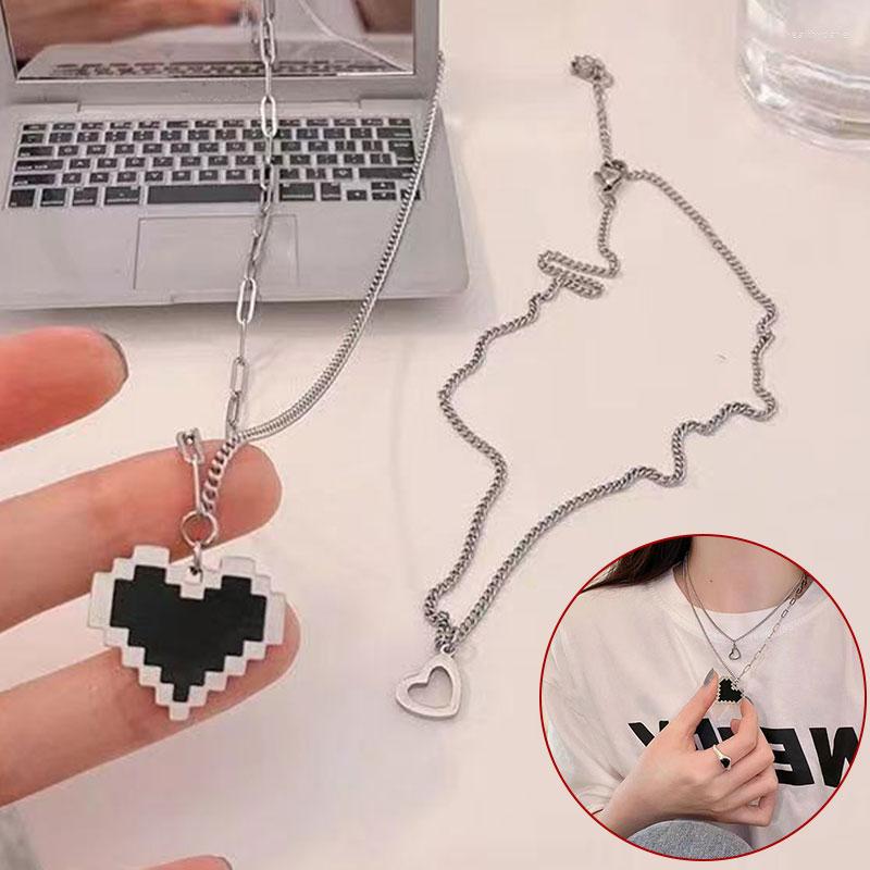 Chains Women's Jewelry Black Mosaic Love Pixel Peach Hollow Heart Double Layer Necklace Punk Harajuku Style Fashion Asymmetry
Chains Women's Jewelry Black Mosaic Love Pixel Peach Hollow Heart Double Layer Necklace Punk Harajuku Style Fashion Asymmetry