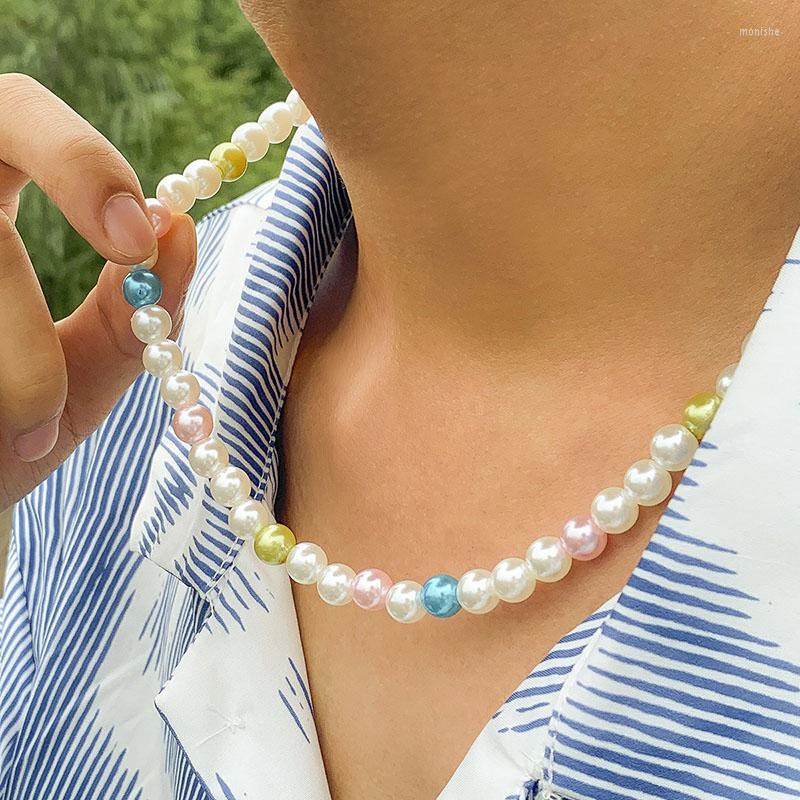 Choker Colorful Pearl Beads Chains Collar Necklace Men Cool Hiphop Clavicle Chain Korean Fashion Neck Jewelry Teenager
Choker Colorful Pearl Beads Chains Collar Necklace Men Cool Hiphop Clavicle Chain Korean Fashion Neck Jewelry Teenager