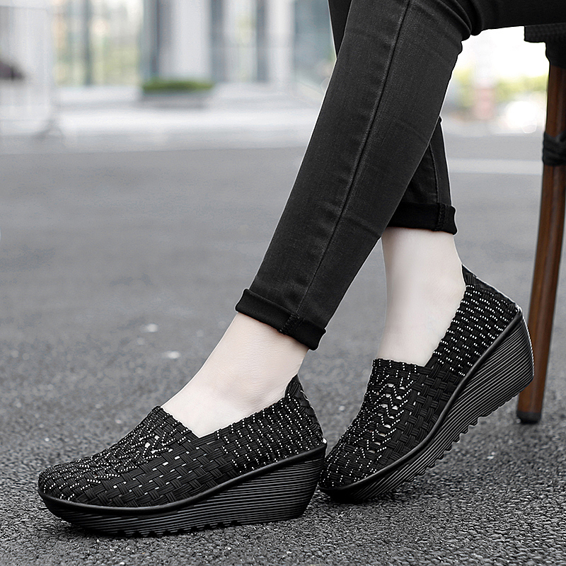 Dress Shoes comemore Breathable Casual Women Loafers Platform Wedges autumn Moccasin Woven Slip on Nylon High heel Pumps black 42 230414, All black
Dress Shoes comemore Breathable Casual Women Loafers Platform Wedges autumn Moccasin Woven Slip on Nylon High heel Pumps black 42 230414, All black