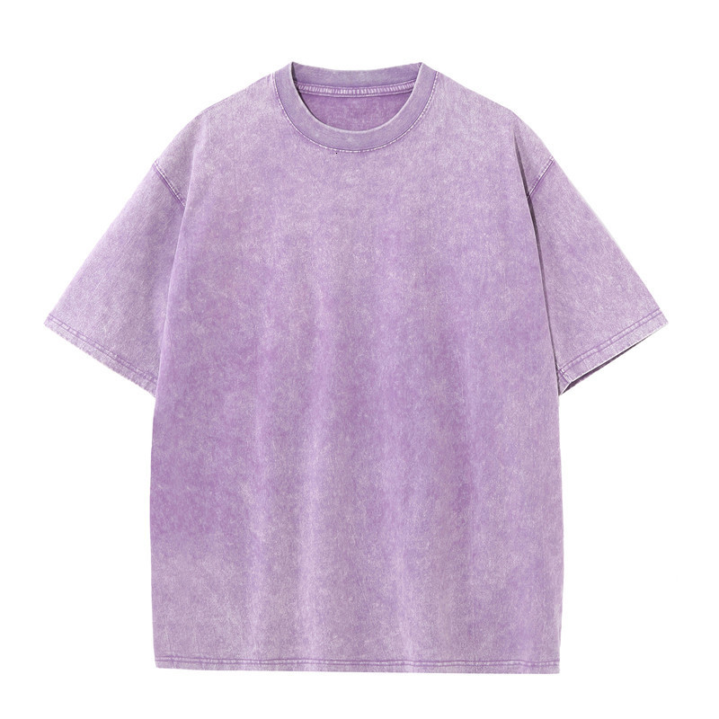 Men's Oversized Vintage Washed T-Shirt - 280Gsm Heavyweight Cotton, Casual Streetwear, V-Neck, Half Sleeve,