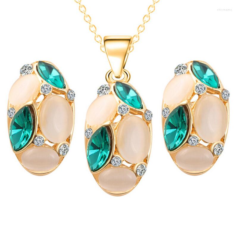 Necklace Earrings Set ZOSHI Luxury Austrian Crystal Opal Flower Pendant Gold Color African Beads Women Statement, Picture shown
Necklace Earrings Set ZOSHI Luxury Austrian Crystal Opal Flower Pendant Gold Color African Beads Women Statement, Picture shown