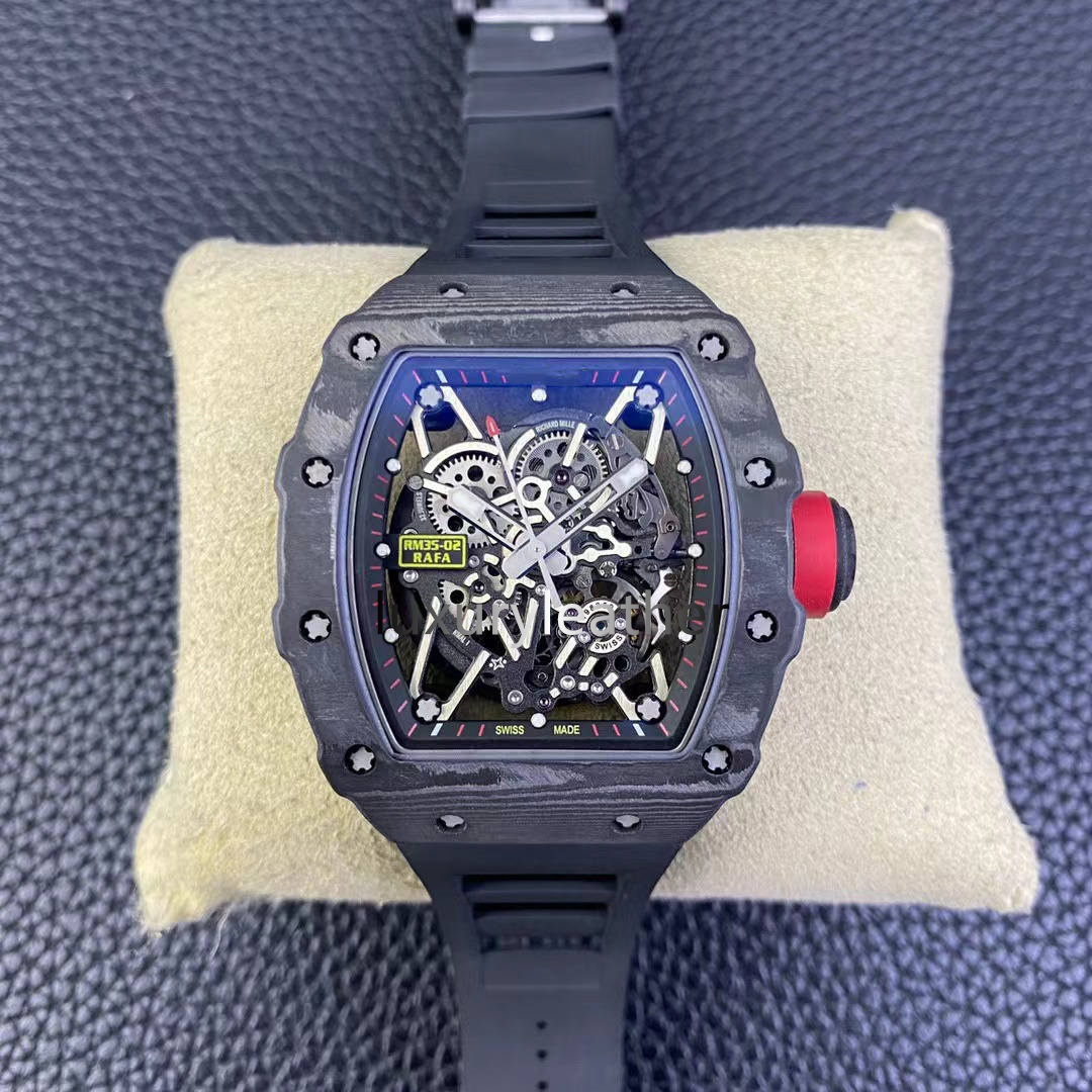 T 35-02 watch Integrated white gem shock absorber mechanical movement NTPT carbon fiber case Natural rubber belt Sapphire crystal glass, As shown
T 35-02 watch Integrated white gem shock absorber mechanical movement NTPT carbon fiber case Natural rubber belt Sapphire crystal glass, As shown