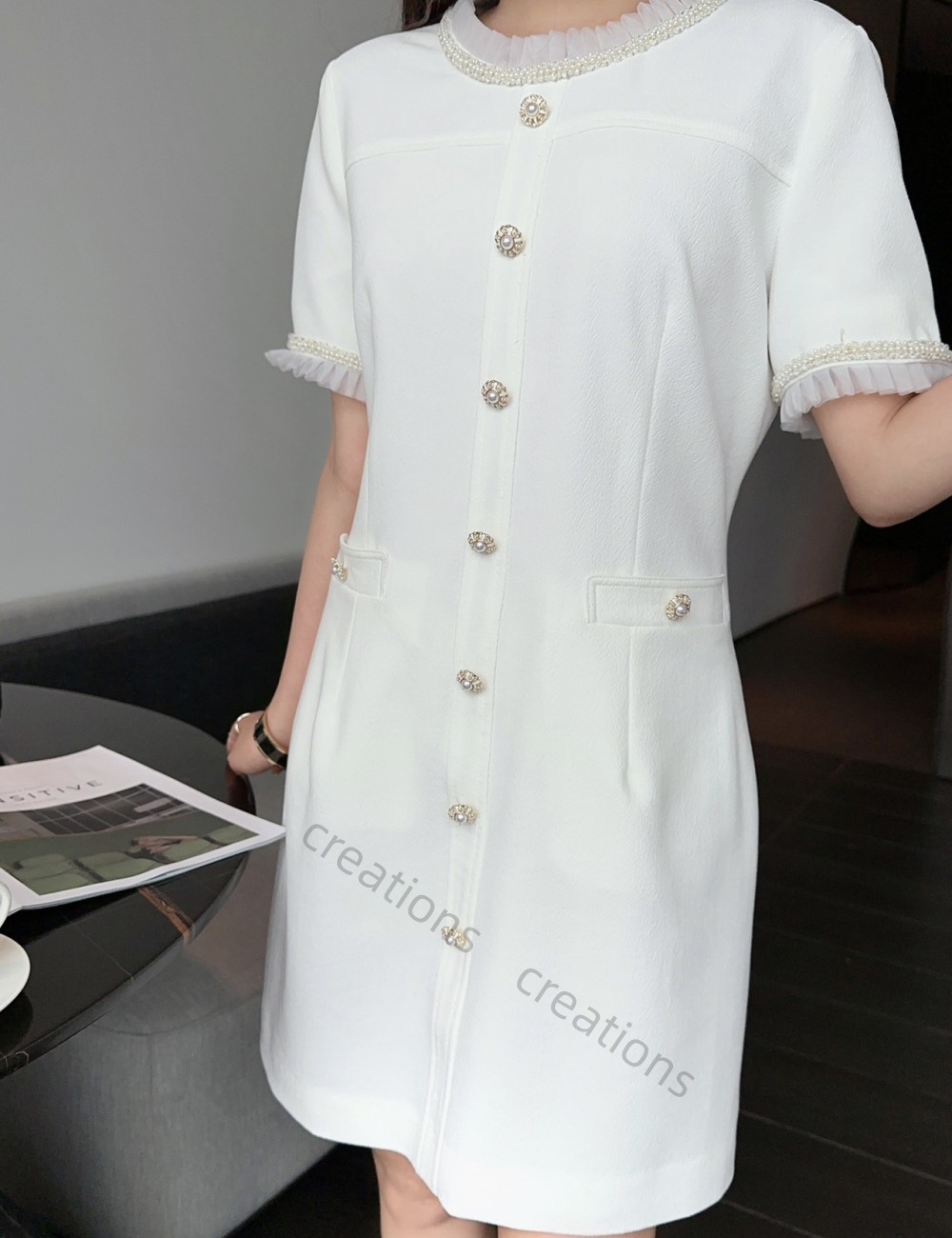 Women' dress designer Short Skirt 2023 summer haute couture lace short-sleeved casual slim dress, Blue
Women' dress designer Short Skirt 2023 summer haute couture lace short-sleeved casual slim dress, Blue