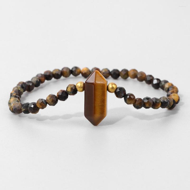 Strand Natural Tiger Eye Stone Faceted Beads Charm Bracelet Hexagonal Prism Column Pendant Bracelets Men Women Reiki Healing Jewelry
Strand Natural Tiger Eye Stone Faceted Beads Charm Bracelet Hexagonal Prism Column Pendant Bracelets Men Women Reiki Healing Jewelry