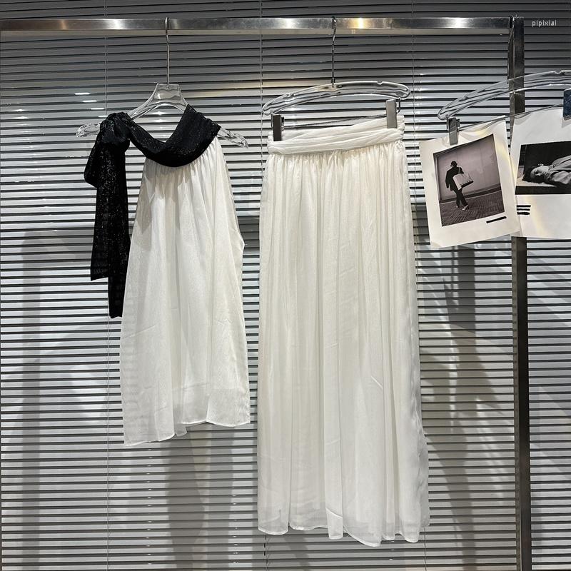 Work Dresses BORVEMAYS 2023 Summer Patchwork Bow Sleeveless Grenadine Shirt Knee-length High Waist Skirts Two-piece Sets Women, White
Work Dresses BORVEMAYS 2023 Summer Patchwork Bow Sleeveless Grenadine Shirt Knee-length High Waist Skirts Two-piece Sets Women, White