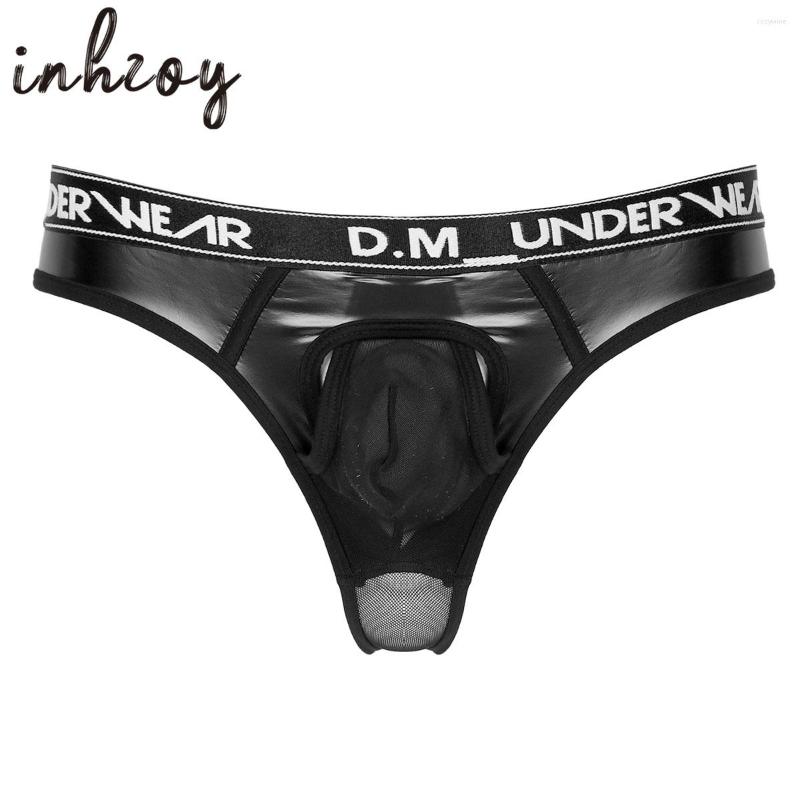 Underpants Men Sexy Mesh Transparent Briefs Bikini G-string Thong Jocks Underwear Gay Exotic Leather Glossy Patchwork Panties, Black
Underpants Men Sexy Mesh Transparent Briefs Bikini G-string Thong Jocks Underwear Gay Exotic Leather Glossy Patchwork Panties, Black