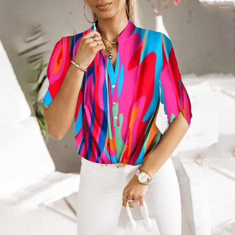Women's Blouses Casual Short Sleeve V Neck Slim Top Women Fashion Commuter Chic Clothing Blusas Office Ladies Multicolor Printed Shirt, Blue flower
Women's Blouses Casual Short Sleeve V Neck Slim Top Women Fashion Commuter Chic Clothing Blusas Office Ladies Multicolor Printed Shirt, Blue flower