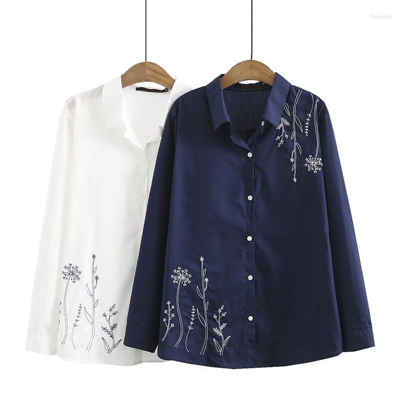 Women's Blouses 2023 Spring Women's Large Size Ladies Tops Korean Style Art Fan POLO Collar Floral Embroidery Long Sleeve Shirt Mujer, White
Women's Blouses 2023 Spring Women's Large Size Ladies Tops Korean Style Art Fan POLO Collar Floral Embroidery Long Sleeve Shirt Mujer, White