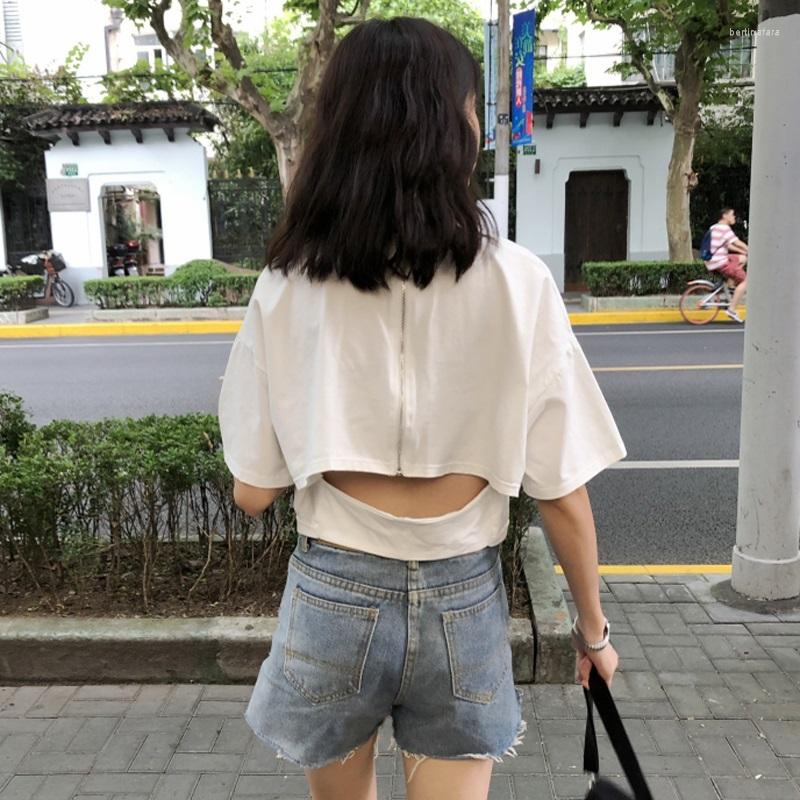 Women's T Shirts Harajuku T-shirts For Women Back Zipper Hollow Design Short Shirt White Top Ulzzang Sleeve Simple Korean Summer Tshirt
Women's T Shirts Harajuku T-shirts For Women Back Zipper Hollow Design Short Shirt White Top Ulzzang Sleeve Simple Korean Summer Tshirt