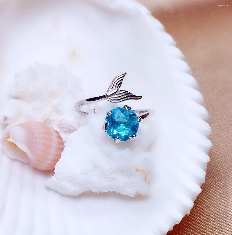 Cluster Rings 925 Silver Mermaid Foam Ring Imitation Natural Swiss Blue Topaz Love Female Party Birthday Gift
Cluster Rings 925 Silver Mermaid Foam Ring Imitation Natural Swiss Blue Topaz Love Female Party Birthday Gift