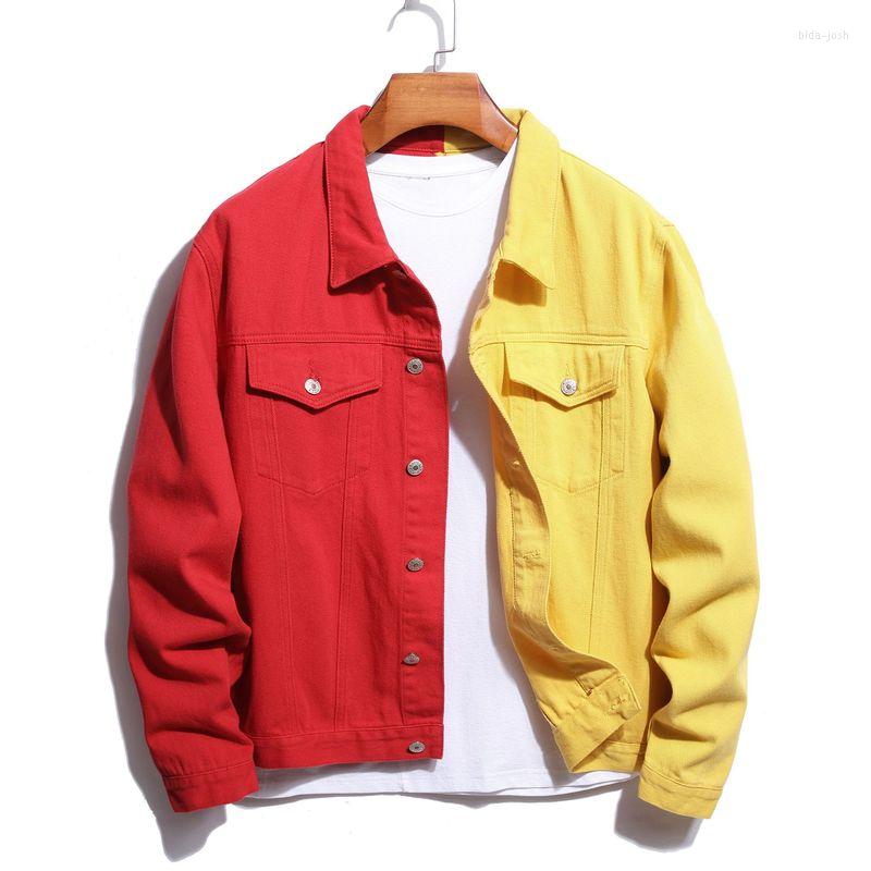 Men' Jackets Men' Red Yellow Spliced Denim Jacket Streetwear Loose Casual Jean Coat Two-color Patchwork Top Outerwear Oversized, 813-2 black-yellow
Men' Jackets Men' Red Yellow Spliced Denim Jacket Streetwear Loose Casual Jean Coat Two-color Patchwork Top Outerwear Oversized, 813-2 black-yellow