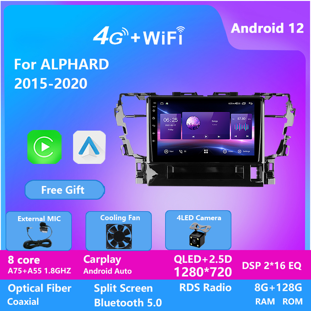 

Car Video Player GPS Audio Radio for Toyota ALPHARD 2015-2018 Android Quad Core Multimedia Head Unit 8G RAM 128G ROM