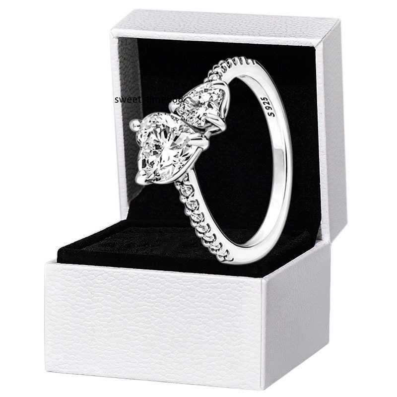 New arrival Double Heart Sparkling Ring Solid 925 Silver Women girlfriend Gift Jewelry For pandora Lover CZ diamond Rings with Original box Set
New arrival Double Heart Sparkling Ring Solid 925 Silver Women girlfriend Gift Jewelry For pandora Lover CZ diamond Rings with Original box Set