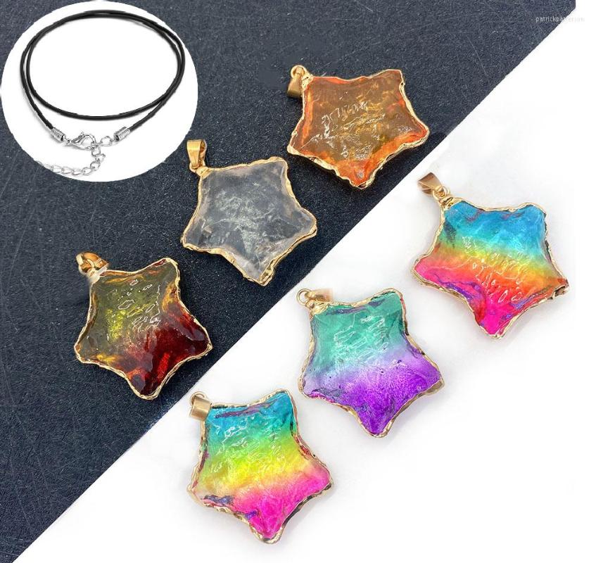 Pendant Necklaces Natural Stone Colorful Pentagram Necklace Bohemian Style Binding Party Holiday Jewelry Accessories
Pendant Necklaces Natural Stone Colorful Pentagram Necklace Bohemian Style Binding Party Holiday Jewelry Accessories