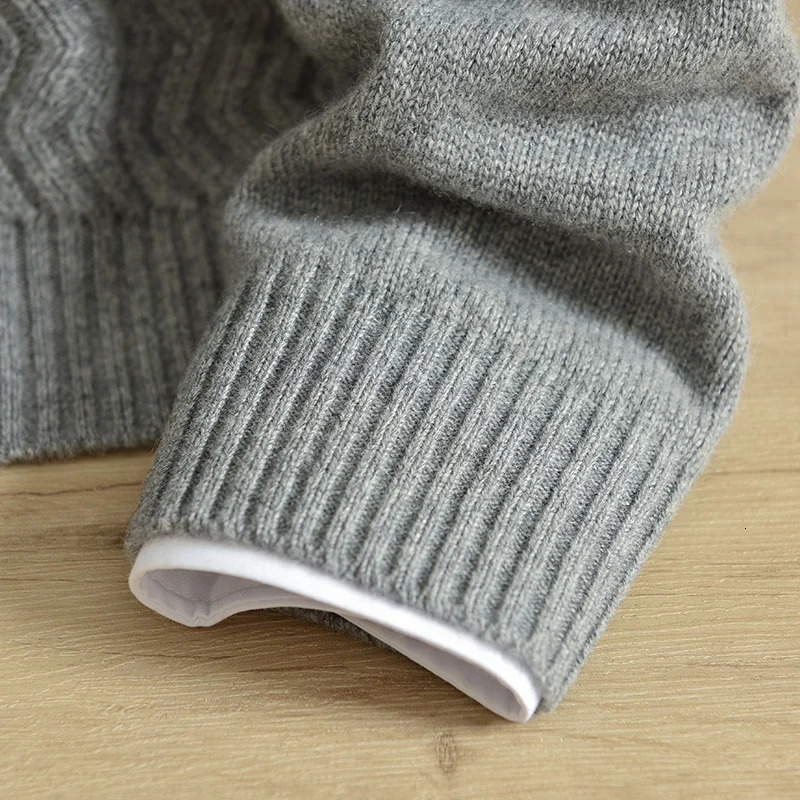 Men s Sweaters Winter Double Strand Thickened Cashmere Cardigan Pure High Neck Zipper Coat Jacquard Large Pocket 231114