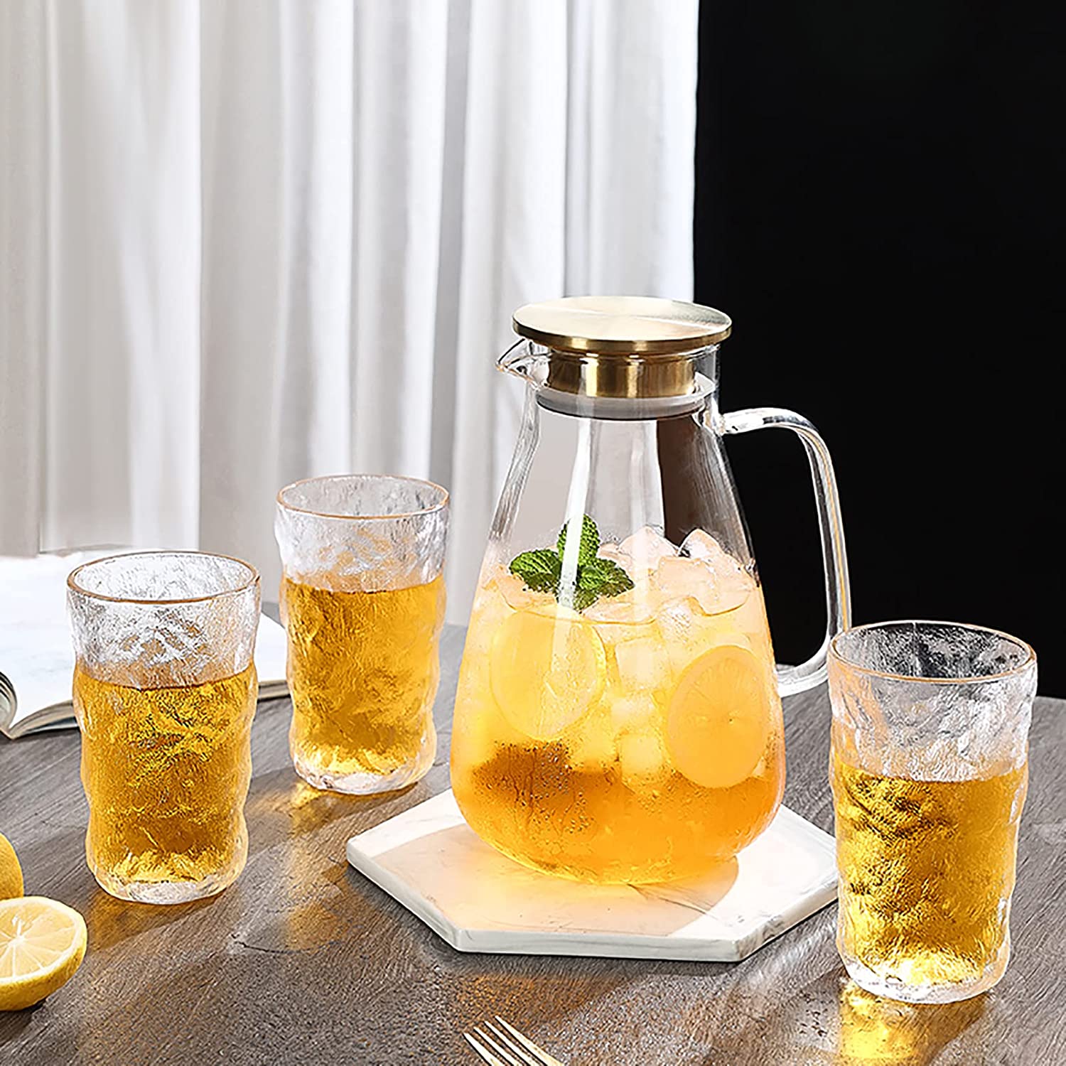 Nordic ins wind Frosted Transparent Glass Cup Beautiful Coffee Mug Home Liquor Spirits Wine Glass Beer Glass Cocktail Glass