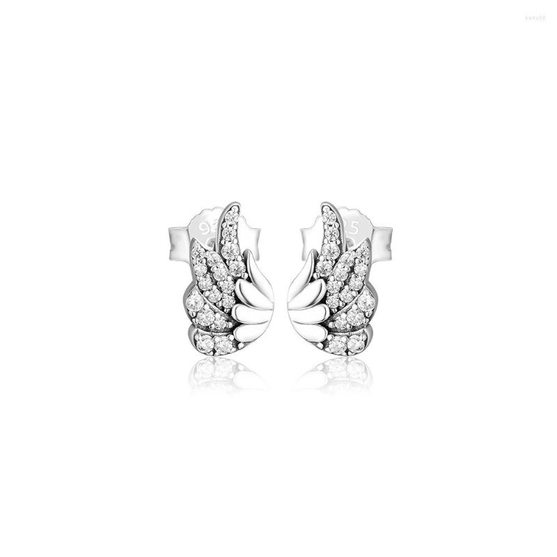 Stud Earrings Majestic Feathers Sterling-Silver-Jewelry