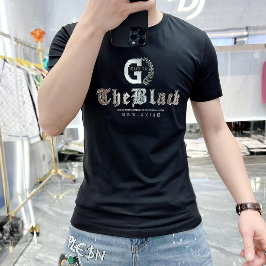Men's T-Shirts Designer New Summer Fashion Brand European Heavy Craft Men's Short Sleeve T-shirt Popular Silk Cotton T-shirt, W2
Men's T-Shirts Designer New Summer Fashion Brand European Heavy Craft Men's Short Sleeve T-shirt Popular Silk Cotton T-shirt, W2