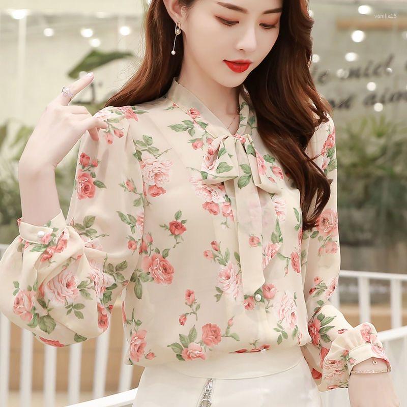 Women' Blouses Woman Spring Autumn Style Shirts Lady Casual Long Sleeve Bow Tie Collar Flower Printed Blusas Tops G2641, Beige
Women' Blouses Woman Spring Autumn Style Shirts Lady Casual Long Sleeve Bow Tie Collar Flower Printed Blusas Tops G2641, Beige