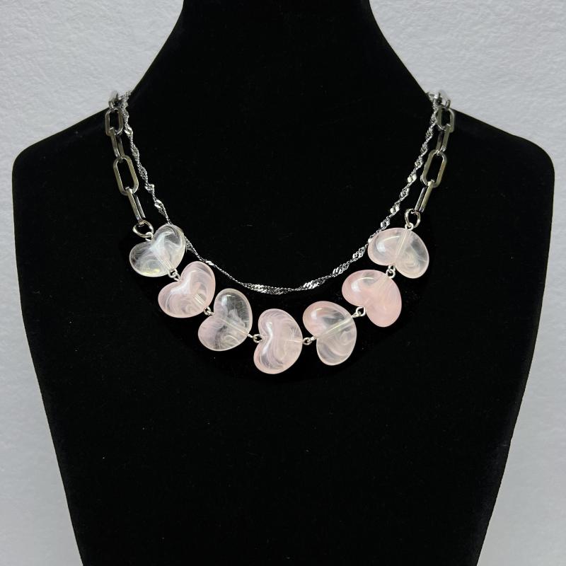 Chains Fashion Acrylic Multi-color Cloud Effect Heart Beads Pendant Double Stand Chain Necklace For Women Water-Wave
Chains Fashion Acrylic Multi-color Cloud Effect Heart Beads Pendant Double Stand Chain Necklace For Women Water-Wave